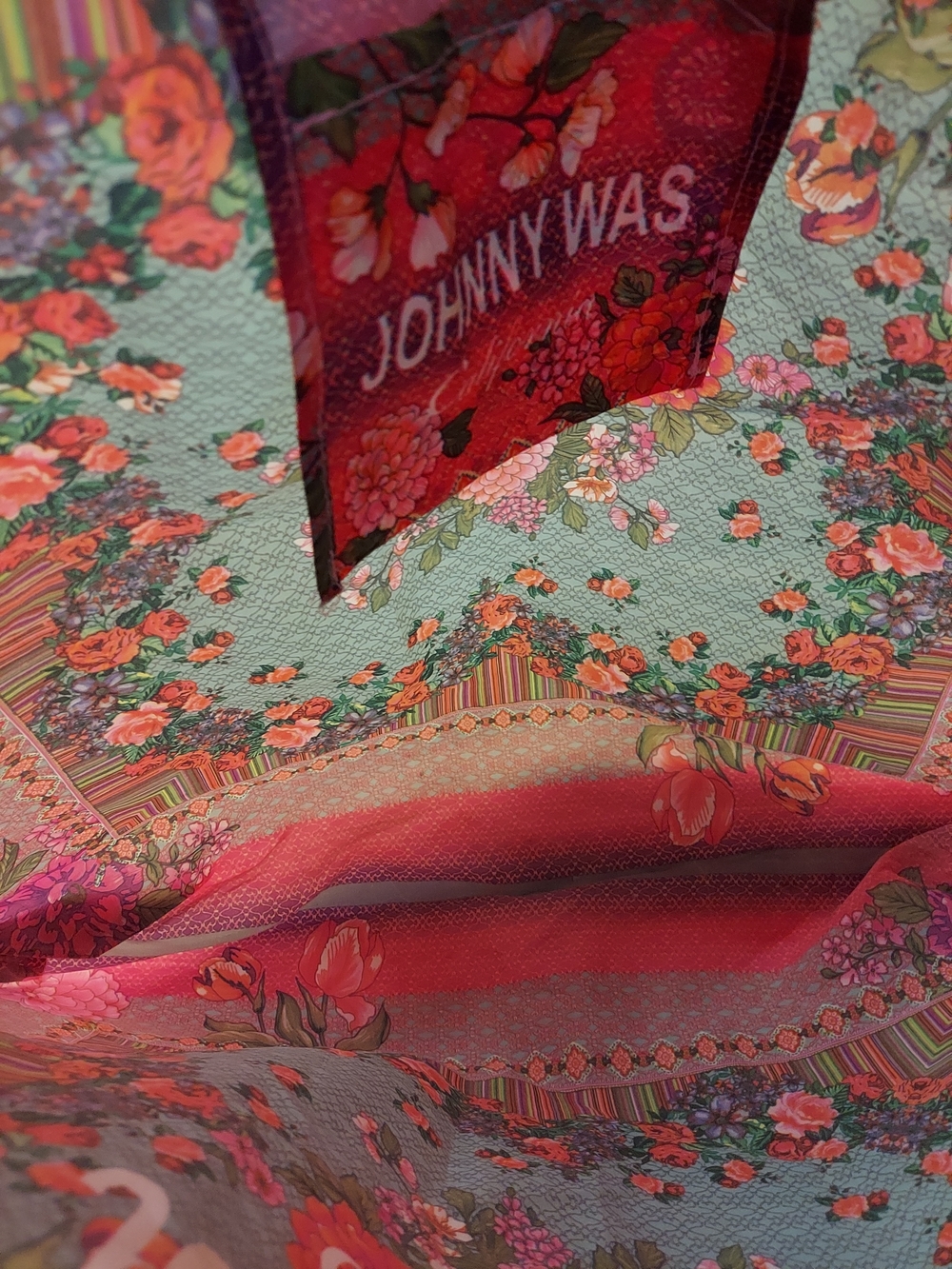 Johnny Was California Reusable Floral Nylon Tote Bag – Packable & Boho - Picture 5 of 6